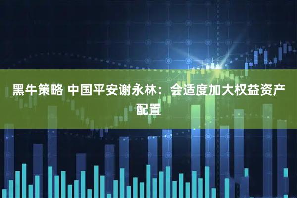 黑牛策略 中国平安谢永林：会适度加大权益资产配置